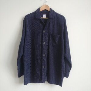 Brooks Brothers Men Medium 100% cotton soft flannel feel navy blue pajama shirt